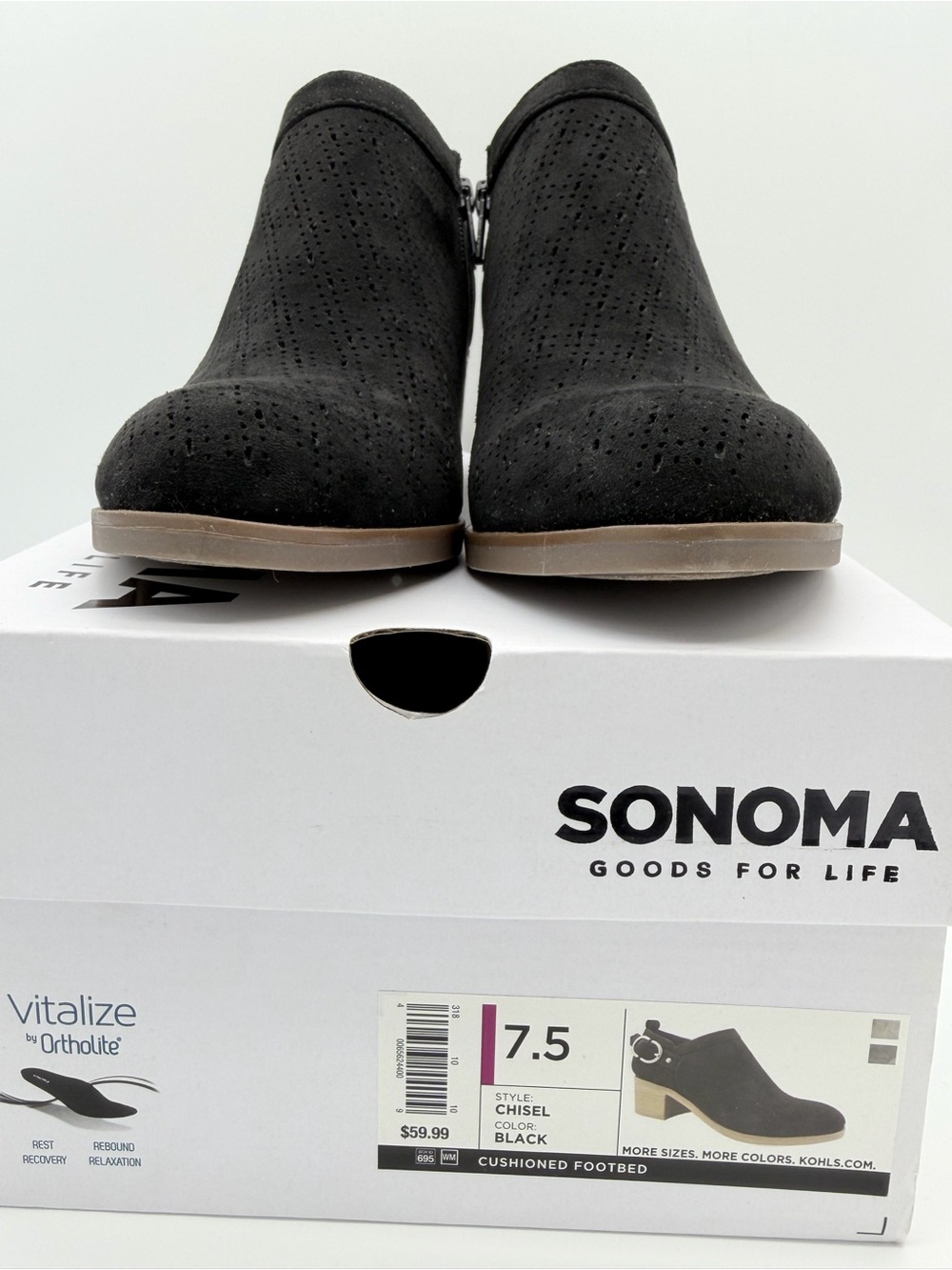SONOMA Vitalize by OrthoLite Black Ankle Booties Women’s 7.5 M